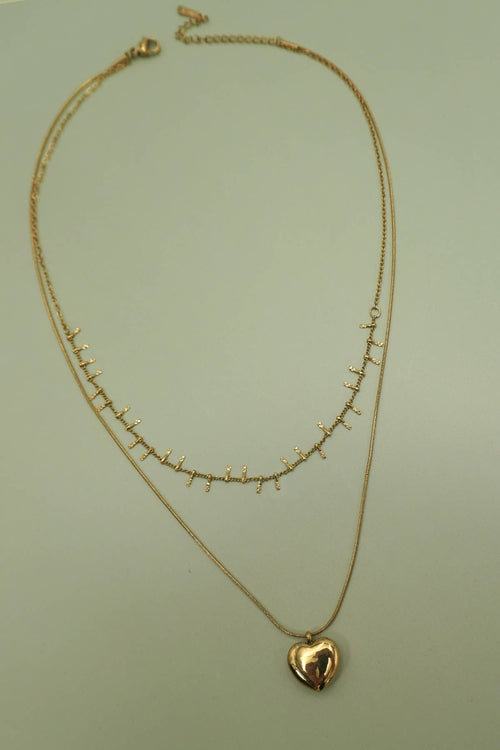 18K STAINLESS STEEL TARNISH FREE HEART NECKLACE