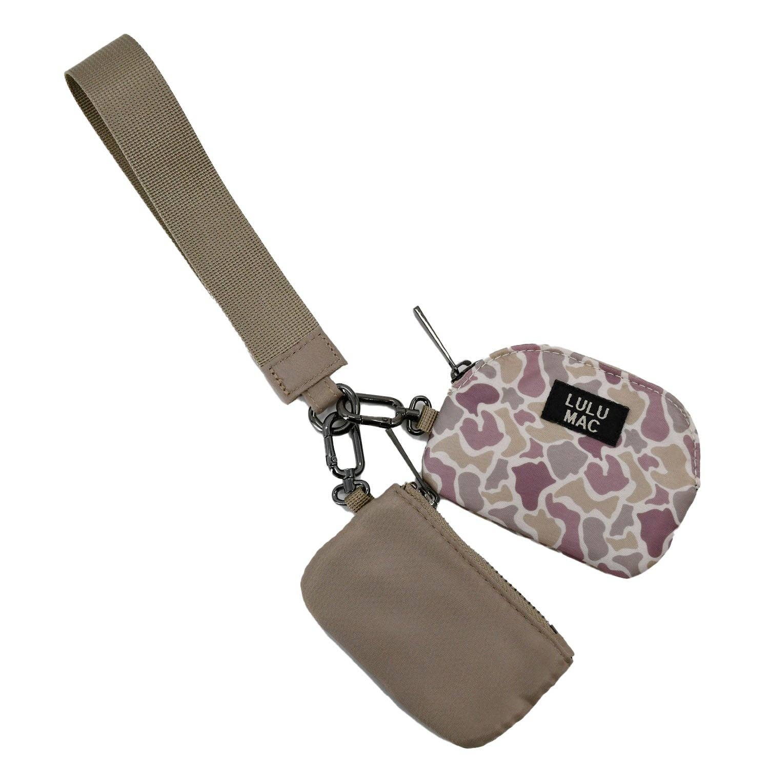 Camo/Beige Lulu Mac Double Pouch Wristlet
