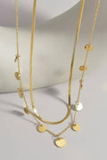 STAINLESS STEEL TARNISH FREE DISC LAYER NECKLACE