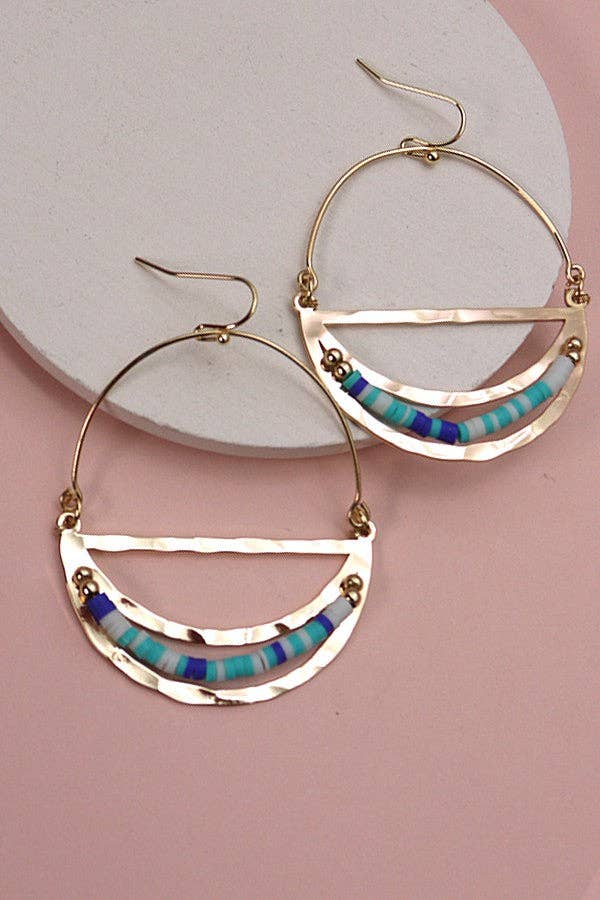 HALF MOON BEADED SILICONE DROP EARRINGS