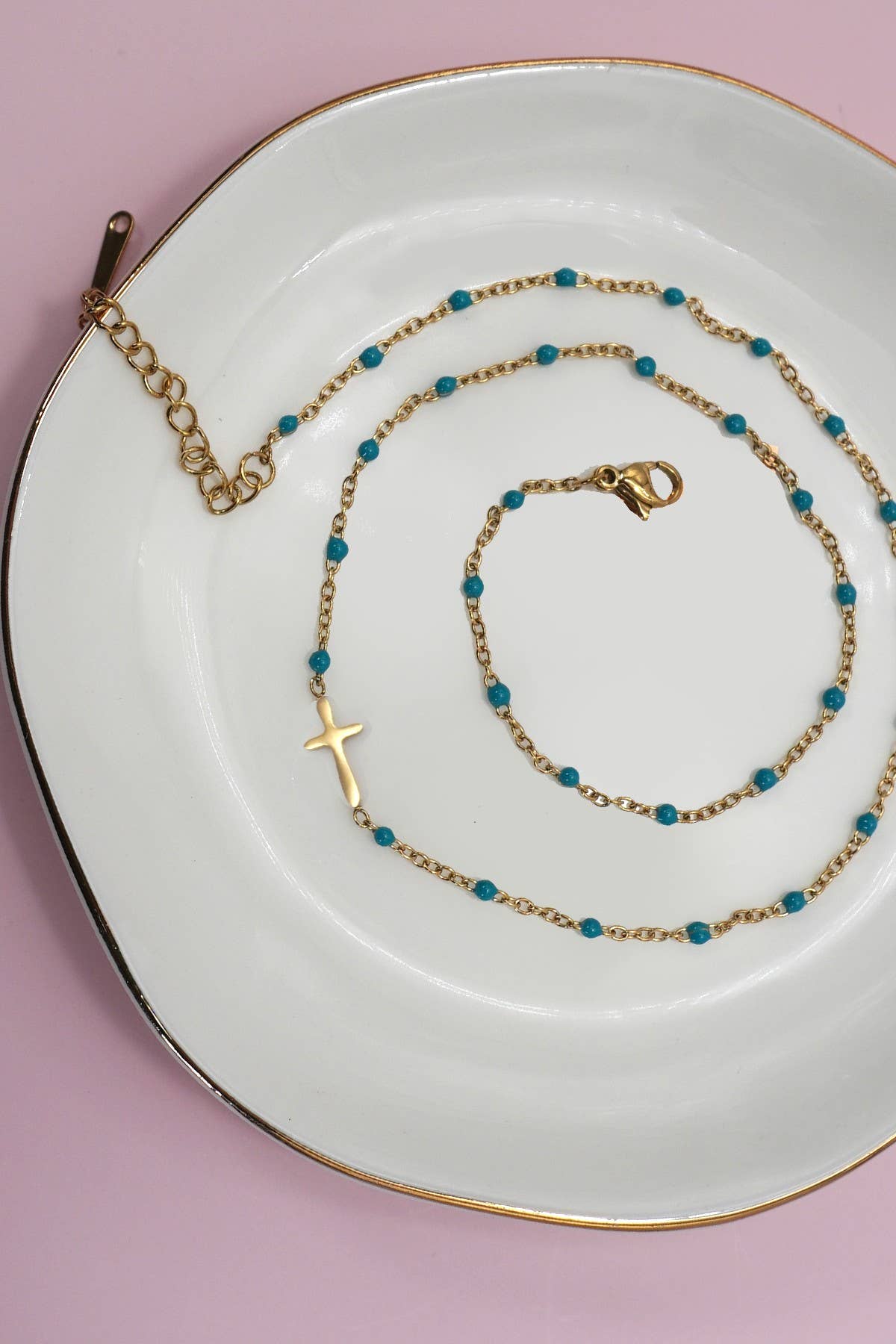 18K STAINLESS STEEL TARNISH FREE CROSS NECKLACE