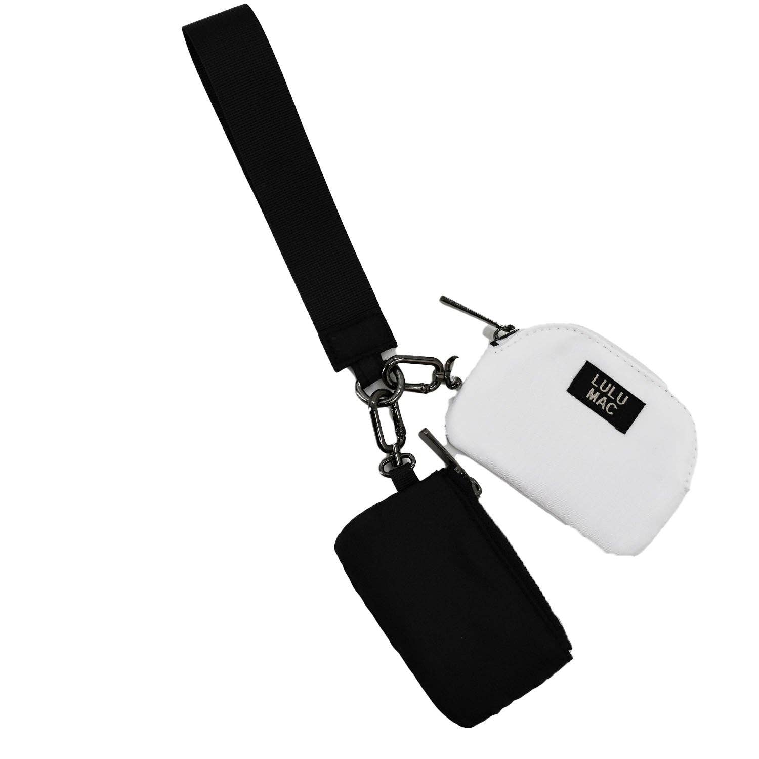 Black/White Lulu Mac Double Pouch Wristlet